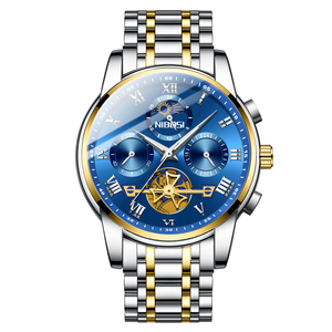 Reloj de Pulsera Cronógrafo de Cuarzo Analógico para Hombre, Deportivo, de Lujo, Resistente al Agua, con Caja de Aleación, Esfera de Cristal, Luminoso, Estilo Antiguo - Product Image 1
