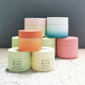 Wholesale Glass Beauty Cream Jars 15g 30g 50g 100g Cosmetic Body Lotion Packaging Custom Empty Jar with Plastic Lid Custom Color - Product Image 2