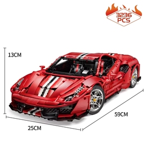 Voiture de course italienne super sportive rouge Cada C61042 C61043 RC 1:8 GTE 488, jouets en briques DIY, ensembles de blocs de construction pour enfants - Product Image 6