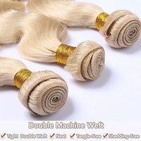 Rambut manusia Brazil asli 10A body wave Blonde, rambut sambung 100% rambut manusia untuk wanita kulit hitam, dijual grosir.