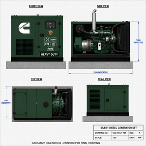 เครื่องกำเนิดไฟฟ้าดีเซลแบบพกพา EAC Cummins ขนาด 20kw 20kva 25kva 30kw 30kva 3 เฟส 50/60hz ระบบ Super Silent ระบายความร้อนด้วยน้ำ สำหรับใช้ในบ้าน - Product Image 5