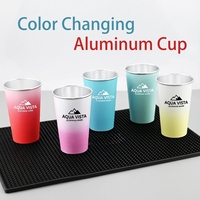 Gobelet à bière en aluminium personnalisé avec logo, pour fêtes et extérieur, réutilisable et recyclable, en métal anodisé coloré, idéal pour le thé