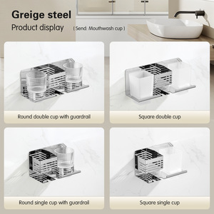 Portabicchieri in <span class=keywords><strong>acciaio</strong></span> inox di lusso leggero portabicchieri in vetro doppio con Design a righe - Product Image 3