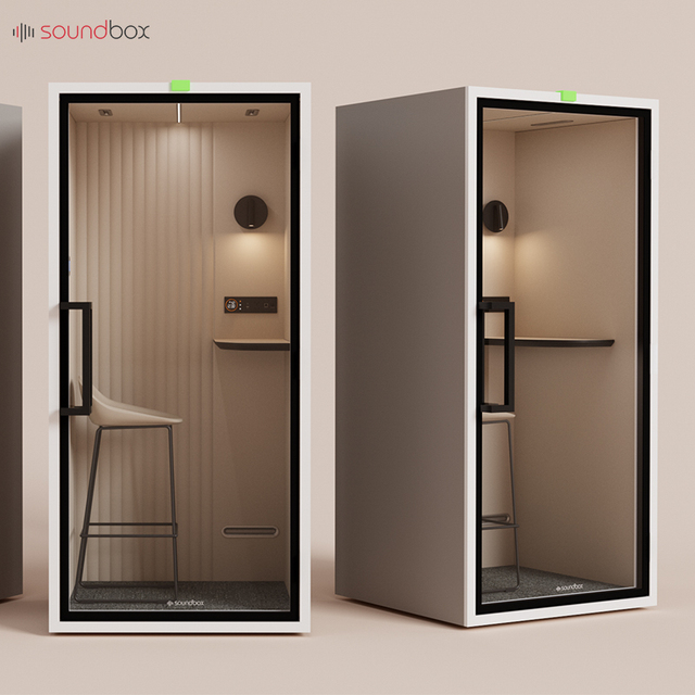 Soundbox 1 Person Modern Office Noise Reduction Pod Office Meeting Work Sound Proof Single Booth