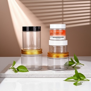 Wholesale Cosmetic Facial Cream <b>Jar</b> Silk Screen logo 30g 50g 100g PET <b>Plastic</b> Storage <b>Jar</b> with <b>Plastic</b> Screw Cap - Product Image 1