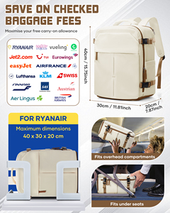 Mochila <span class=keywords><strong>de</strong></span> Viaje Impermeable <span class=keywords><strong>de</strong></span> 40x30x20cm, 30-35L, Aprobada para Vuelos, Equipaje <span class=keywords><strong>de</strong></span> Mano para Debajo del Asiento/en la <span class=keywords><strong>Cabina</strong></span>, Compatible con Portátiles <span class=keywords><strong>de</strong></span> 15.6 Pulgadas, con Compartimento para Zapatos - Product Image 3