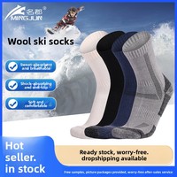 Chaussettes de randonnée en laine mérinos épaisse pour l'hiver, chaussettes de ski antibactériennes à séchage rapide pour hommes