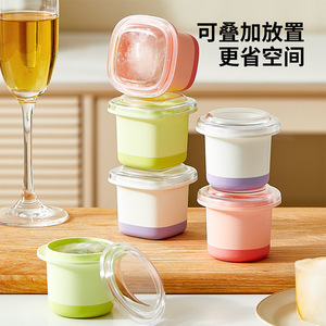 Ice Hockey Mold Square With Lid Food Grade Ice Cube Tray For Refrigerator Party Use - Product Image 2