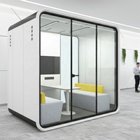 Cabine de travail intérieure moderne de haute qualité en alliage d'aluminium, cabine insonorisée privée, espace de réunion préfabriqué pour centre commercial, bureau à domicile