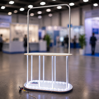 Mostrador de Exhibición con Estantes, Rectangular, Triangular, con Iluminación LED, Podio con Estantes, Exhibidores para Ferias Comerciales