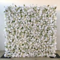 Panel de Pared de Tela de Alta Calidad con Diseño de Rosas Modernas en Color Blanco, 8 pies, para Bodas, Graduaciones, Halloween, Día de la Madre, Navidad