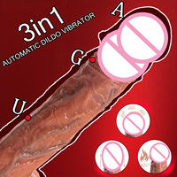 Dildo Grande y Largo, Juguetes Sexuales para Adultos, Masajeador Femenino con Calor, Telescópico, con Movimiento Oscilante, Vibrador Realista de Silicona para Mujeres