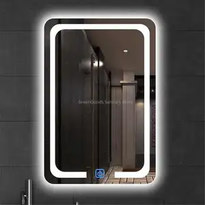 China Supplier Rectangle LED Mirror Touch Screen Defogger Bath Smart Mirror With Light
