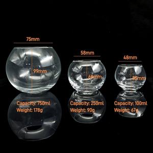 100ml 250ml 750ml Mini sphère claire bocal à bougie <span class=keywords><strong>en</strong></span> <span class=keywords><strong>verre</strong></span> transparent réservoir de poisson bouteille de parfum vide - Product Image 6