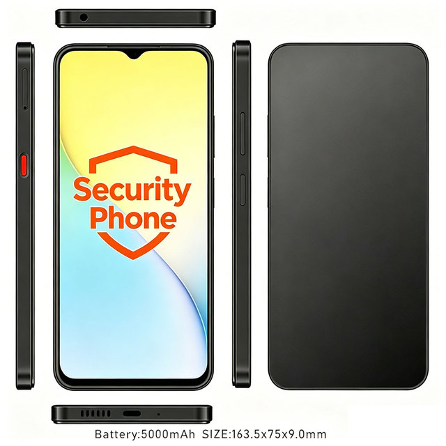 Secure Privacy Android 6.56 Inch HD+ 6GB 128GB MT6765 Without Camera Smartphone No GPS Fingerprint 5000mAh Phone
