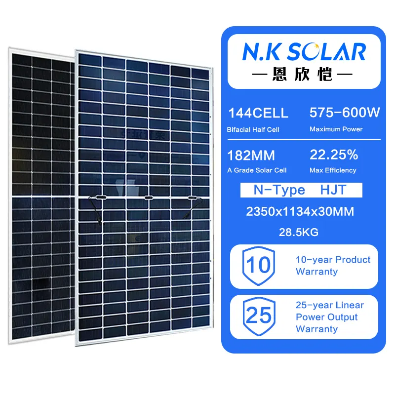 चीन की फैक्ट्री बाइफिशियल मोनो एन प्रकार 550 डब्ल्यू 545 वाट 575 वाट सौर पैनल चीन मूल्य 550w सौर पैनल चीन मूल्य