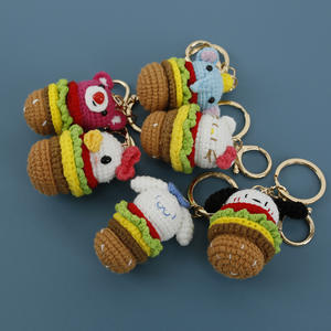 Peluche hamburger animal crochetée à la main, adorable animal alimentaire amigurumi, poupée personnage hamburger kawaii, cadeau amusant pour enfants adultes anime - Product Image 2