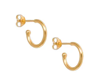 18k gold vermeil 925 sterling silver classic plain huggie earrings gold hoop