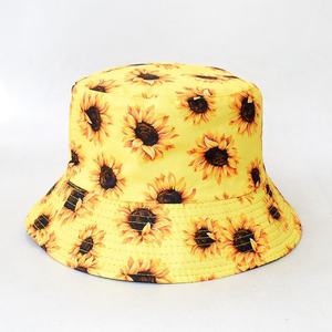 Wholesale Breathable Sun Protection Reversible Custom Printed Sunflower Fisherman <b>Bucket</b> <b>Hat</b> - Product Image 6