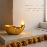 Diya LED doré métallique pour Diwali, articles cadeaux de luxe pour Diwali, bougies LED pour Diwali, ensembles de bougies pour invités