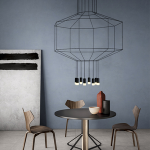 Nordic Minimalist Light Modern Black Led Wireflow <strong>Hanging</strong> Adjustable Height Eye Caring Linear Pendant Lamp <strong>for</strong> <strong>Home</strong> <strong>Bar</strong> - Product Image 1