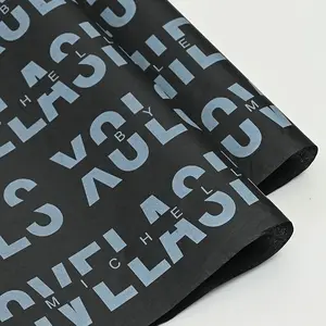 Eco Friendly nero avvolgimento carta velina Logo personalizzato stampato carta velina da imballaggio personalizzato per il pacchetto