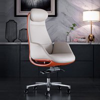 Chaise de bureau de direction en cuir véritable et fibre de carbone, base en alliage d'aluminium à cinq étoiles, design moderne réglable, accoudoirs fixes