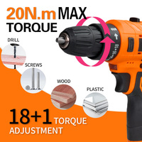 Kit de perceuse électrique portable 12V Super Power, batterie Li-ion, perceuse sans fil avec accessoires, boîte en plastique