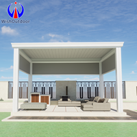 Pergola motorisée à lames inclinables en aluminium OEM avec télécommande et éclairage LED pour hôtels, complexes hôteliers, villas et espaces extérieurs