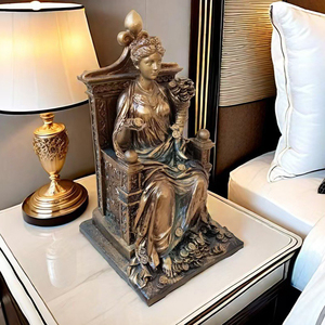 Esculturas Decorativas para el Hogar al por Mayor, Estatua de Resina y Cobre de la Diosa Griega de la Riqueza, Figura de la Dama de la Fortuna, Regalos para Oficina y Estudio - Product Image 3