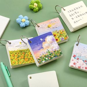 Customizable 80-Page <b>Memo</b> <b>Pad</b> Notebook New Oil Painting Landscape Design Loose-leaf Pocket Notepad for School Students Top Coil - Product Image 3