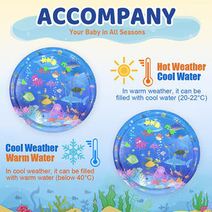 Tapis de jeu gonflable en PVC pour bébé, développement sensoriel, exercice rampant, thème océan coloré - Product Image 6