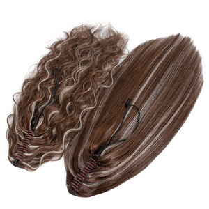 Vente en gros usine : <span class=keywords><strong>Queue</strong></span> <span class=keywords><strong>de</strong></span> <span class=keywords><strong>cheval</strong></span> en cheveux vierges 100% naturels Remy, cheveux russes, avec pince à griffes - Product Image 1