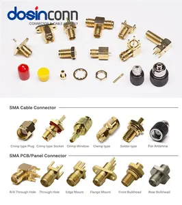 SMA ขั้วต่อสายโคแอกเชียลประแจวัดแรงบิด,50ohm RF ตัวเมียจีบชาย/การบีบอัด/แคลมป์/บิด/บัดกรี/ล็อคลวด