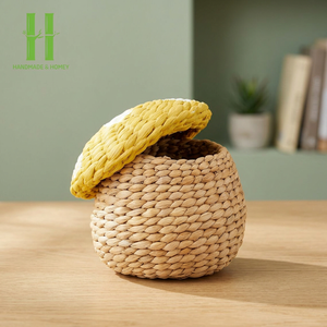 Natural Water Hyacinth Storage <b>Basket</b> Home Decorative <b>Basket</b> Outdoor Picnic <b>Basket</b> Christmas Decorations Gifts OEM From Vietnam - Product Image 1