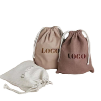 Sac à cordon en toile tendance, sac de shopping en coton, lavable, épais, sac de sport, sac fourre-tout, mini sac cadeau, toile unie, sac à cordon 15X17