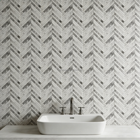 Mosaïque en marbre Calacatta Viola Chevron, pierre naturelle, motif chevrons pour salle de bain et crédence de cuisine