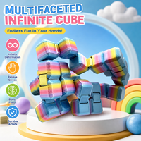 Vashine Cube Infini Imprimé en 3D, Jouet Sensoriel Flexible Anti-Stress et Concentration, PLA Soie Arc-en-ciel, Décoration de Bureau, Cadeau Apaisant