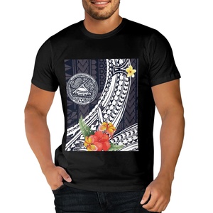 Dropship Samoanische indigenen Damen Sommer Oberteile Kurzarm-Hemden Baumwoll-T-Shirts für Damen und Herren lose Fit Lauf-Athletikhemden - Product Image 3