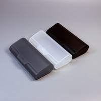 Vente en gros d'étuis à lunettes de lecture écologique transparent en plastique noir givré tendance rectangle de grande valeur portable simple et solide