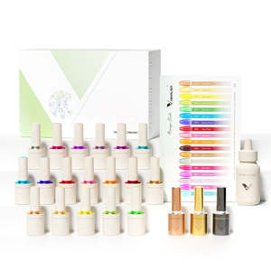 Venalisa 10ML Gel Vernis à Ongles Sans HEMA et Sans TPO, Kit Complet de Salon Boîte Cadeau 18 Couleurs avec <span class=keywords><strong>Base</strong></span>, Top Coat, Paillettes et Effet Œil de Chat - Product Image 1