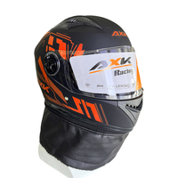 Casque de moto intégral orange et noir pas cher et populaire pour hommes et femmes