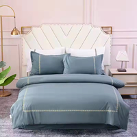 Parure de draps d'hôtel en gros, draps blancs, taille Queen et King, housse de couette pour hôtel