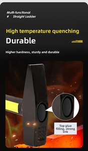 Martillo <span class=keywords><strong>de</strong></span> fontanero <span class=keywords><strong>de</strong></span> acero con alto contenido <span class=keywords><strong>de</strong></span> carbono, mango antideslizante <span class=keywords><strong>de</strong></span> plástico/madera, forjado a alta temperatura, agarre cómodo para construcción - Product Image 4