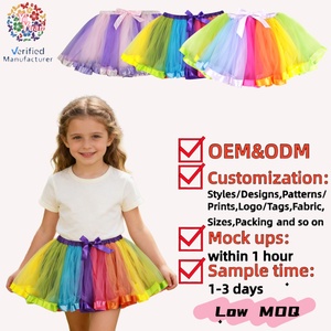 Falda Tutú Arcoíris para Niñas, Falda de Tul en Capas Colorida, Falda de Princesa para Ballet, Disfraz para Niños, Fiesta, Baile, Cumpleaños - Product Image 1