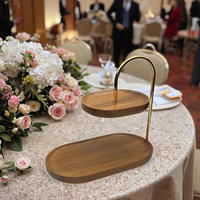 Ensemble de supports à gâteaux en bois pour gâteaux de mariage, présentation de fête