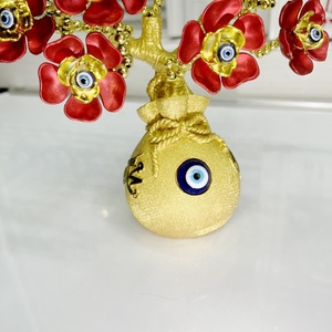 Placcato oro Lucky Pocket Fall Decor fiori decorativi artificiali rossi Evil Eye Decor albero della vita - Product Image 3