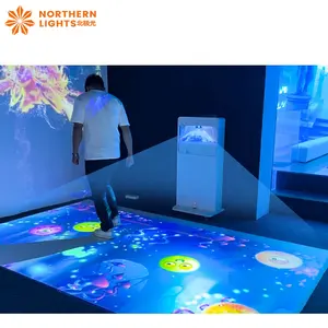 Projetor interativo de jogos de chão, sistema interativo tudo em um, projetor de arte digital para ambientes internos, fornecedor da China