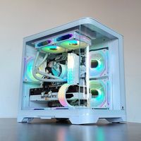 Wanjia Tianmu MINI châssis d'ordinateur de bureau avec vue sur la mer en verre incurvé MATX240 MicroATX support en métal stocké sans colonne