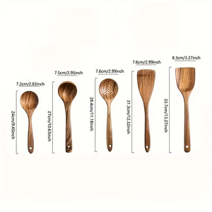 Best Manufacturers 6-Piece Eco-Friendly Wooden <b>Kitchen</b> Utensil Set Premium Cooking Tools and <b>Gadgets</b> Dishwasher Safe Lightweight - Product Image 3